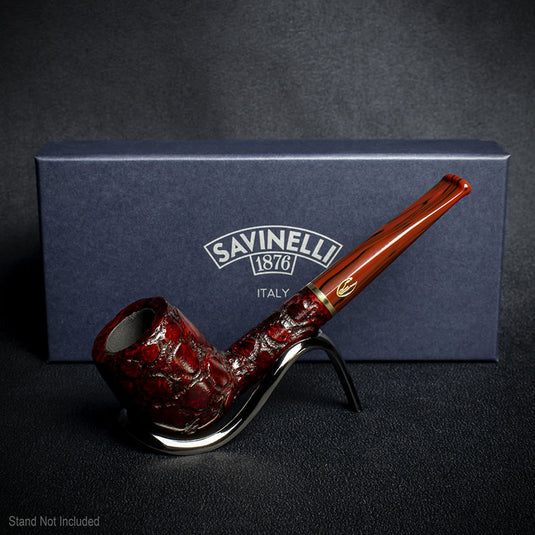 Savinelli Alligator Brown 6mm Briar Smoking Pipe - Shape 128