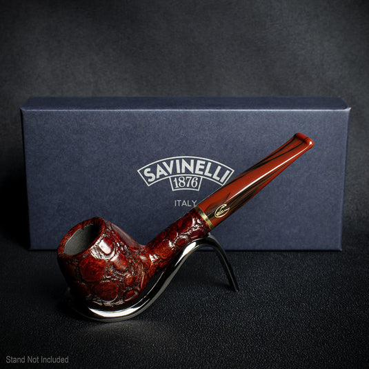 Savinelli Alligator Brown 6mm Briar Smoking Pipe - Shape 207