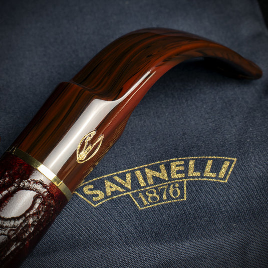 Savinelli Alligator Brown 6mm Briar Smoking Pipe - Shape 614
