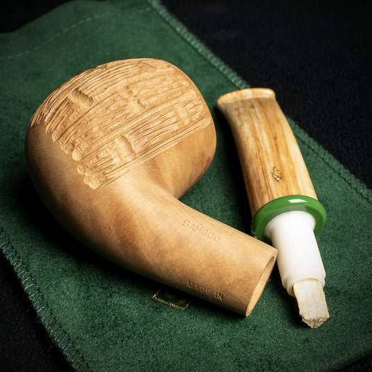 Savinelli Bamboo Rusticated Natural 626 - 6mm Briar Pipe