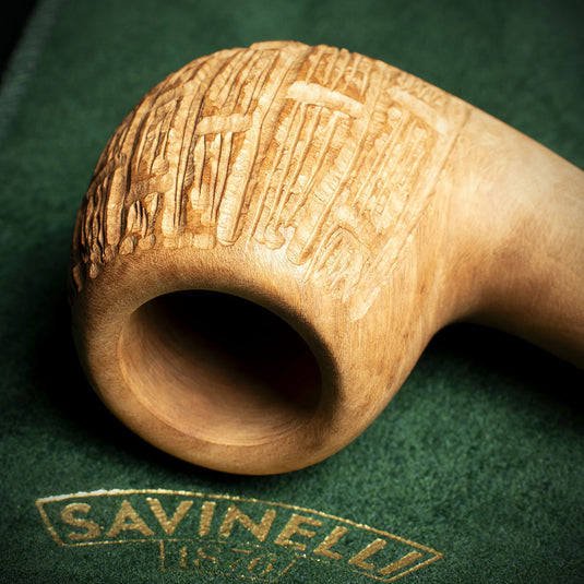 Savinelli Bamboo Rusticated Natural 626 - 6mm Briar Pipe