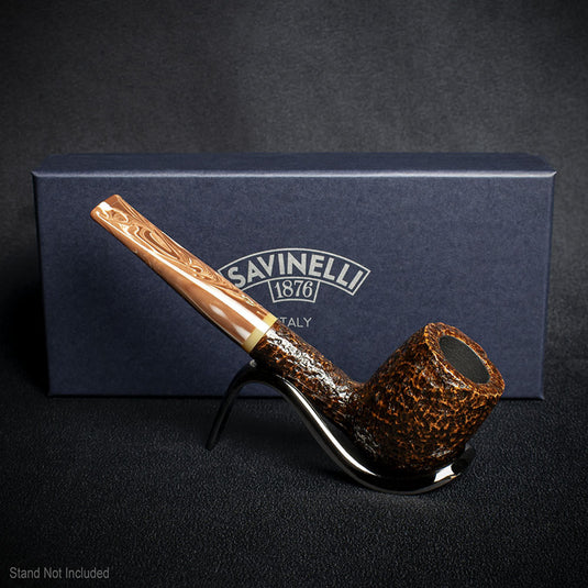 Savinelli Dolomiti Rustic Light Brown 128 - 9mm Briar Pipe
