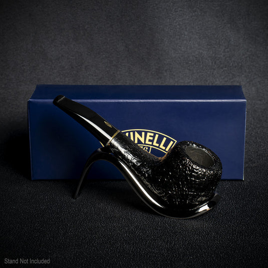 Savinelli Lollo Sandblast Black (Nera) 01 - 6mm Briar Pipe