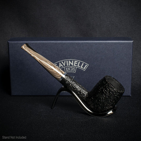 Savinelli Morellina Rustic Black 128R - 6mm Briar Pipe