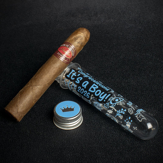Congratulations its a Boy Celebration Cigar Gift Tube + Padilla Robusto