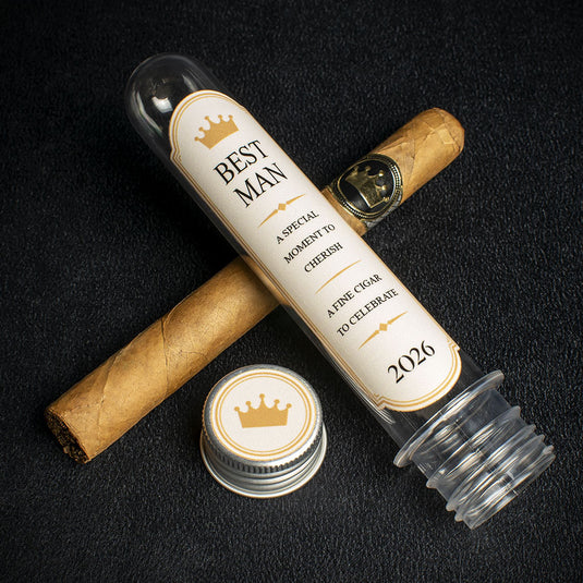 The Best Man Wedding Cigar - (Cream Gift Tube) + Smoke-King Corona