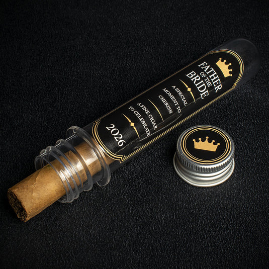 Father Of The Bride Wedding Cigar (Black Gift Tube) + Smoke-King Corona