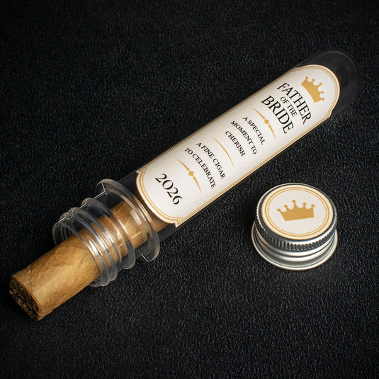 Father Of The Bride Wedding Cigar (Cream Gift Tube) + Smoke-King Corona
