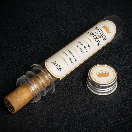 Father Of The Groom Wedding Cigar (Cream Gift Tube) + Smoke-King Corona