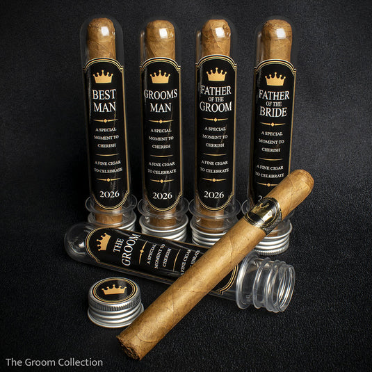 The Groomsman Wedding Cigar (Black Style Gift Tube) + Smoke-King Corona