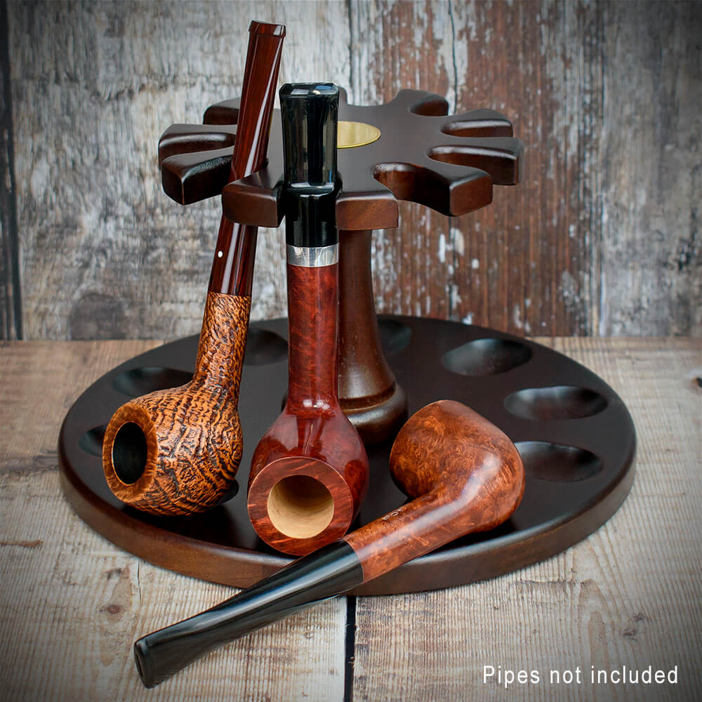 Rotating Wooden Pipe Rack - 10 Pipes Smoke-king