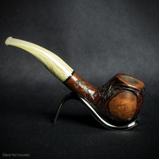Jean Claude 9mm Filter Dark Rustic Briar Smoking Pipe - Shape 56