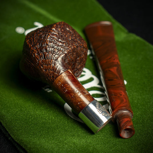 Sandblasted Peterson of Dublin Irish Harp Smoking Pipe - Shape 3085