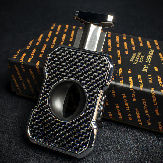 Honest "V" Cigar Cutter - Blue Carbon