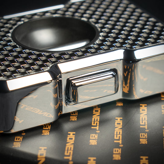 Honest "V" Cigar Cutter - Blue Carbon