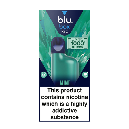 blu box kit Recharchable Device + Mint Vape Pod 2ml 20mg/ml Nicotine blu box kit Recharchable Device + Mint Vape Pod 2ml 20mg/ml Nicotine