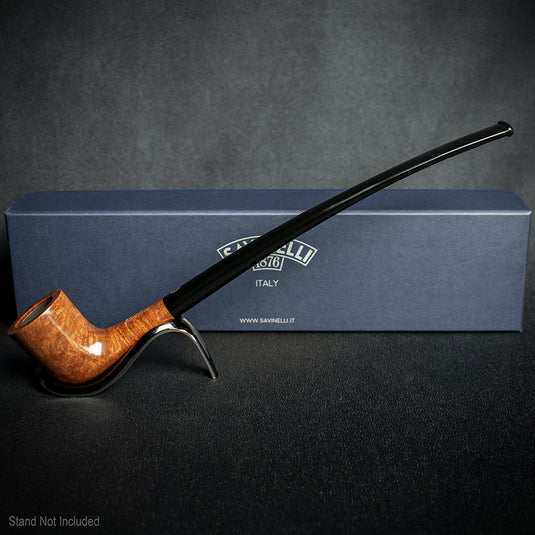 Savinelli Brown Smooth Churchwarden Briar Pipe - 404 No Filter