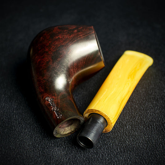 Jean Claude 9mm Yellow Tortoise Shell Briar Smoking Pipe - Shape 50