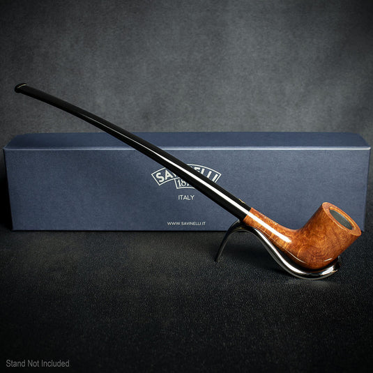 Savinelli Brown Smooth Churchwarden Briar Pipe - 404 No Filter