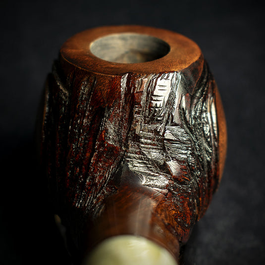 Jean Claude 9mm Filter Dark Rustic Briar Smoking Pipe - Shape 56