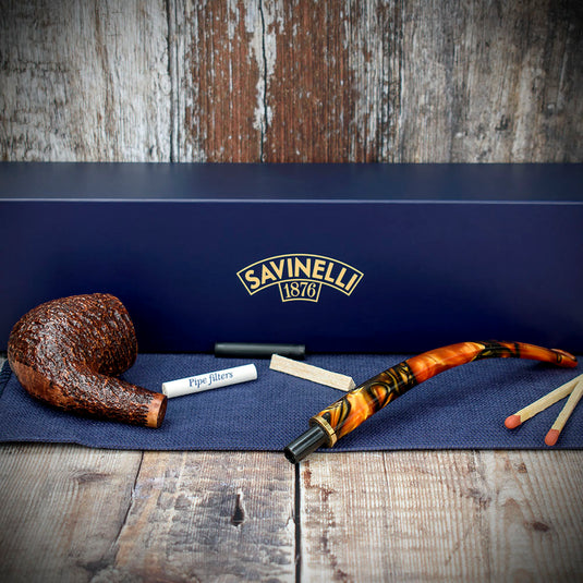Savinelli Clarks Favorite (BrownBlast) Briar Smoking Pipe