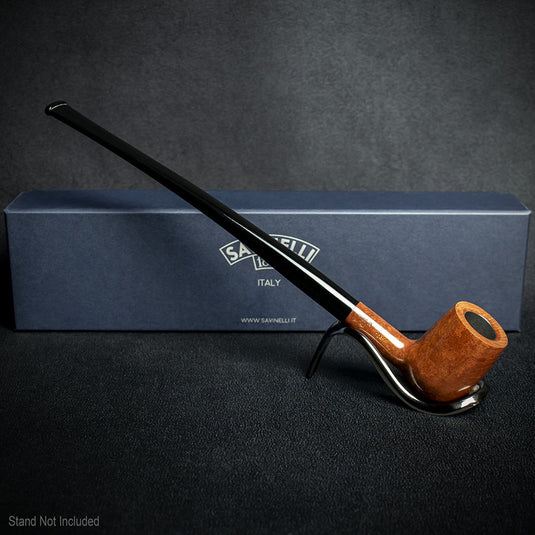 Savinelli Brown Smooth Churchwarden Briar Pipe - Shape 104