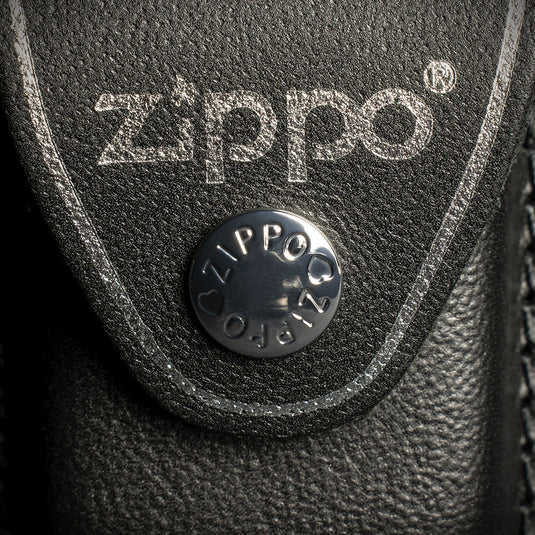 Zippo Lighter Pouch With Belt Clip - Black Leather