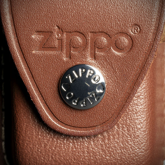 Zippo Lighter Pouch With Belt Clip - Brown Leather